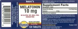 Label for Melatonin 10 mg