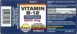 Label for Vitamin B-12 2500 mcg Sublingual