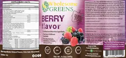 Label for Wholesome Greens Superfood Berry Flavor