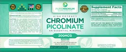 Label for Chromium Picolinate 200 mcg