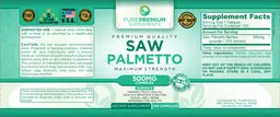 Label for Saw Palmetto 500 mg