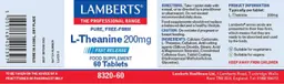 Label for L-Theanine 200 mg