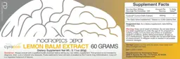 Label for Cyracos Lemon Balm Extract 60 Grams