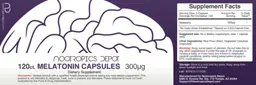 Label for Melatonin Capsules 300 mcg