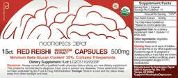 Label for Red Reishi Mushroom Extract Capsules 500 mg