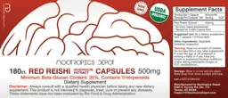 Label for Red Reishi Mushroom Extract Capsules 500 mg