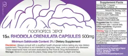 Label for Rhodiola Crenulata Capsules 500 mg