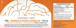 Label for Rhodiola Rosea Capsules 500 mg