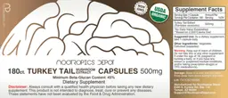 Label for Turkey Tail Mushroom Extract Capsules 500 mg