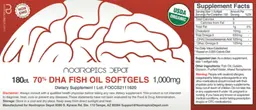 Label for 70% DHA Fish Oil Softgels 1,000 mg
