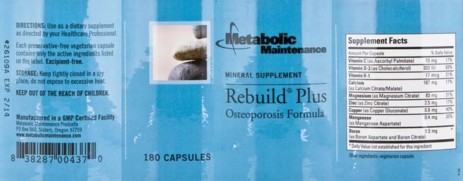 Label for Rebuild Plus Osteoporosis Formula