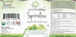 Label for Spirulina 500 mg