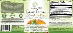 Label for Turmeric Curcumin 750 mg
