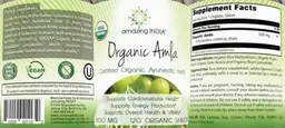Label for Organic Amla 500 mg