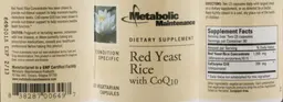 Label for Red Yeast Rice With CoQ10