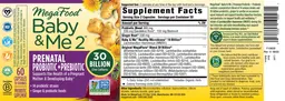 Label for Baby & Me 2 Prenatal Probiotic + Prebiotic