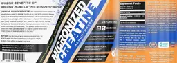 Label for Micronized Creatine Unflavored