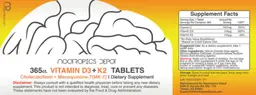 Label for Vitamin D3 + K2 Tablets