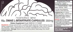 Label for DMAE L-Bitartrate Capsules 350 mg