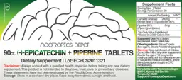 Label for (-)-Epicatechin + Piperine Tablets