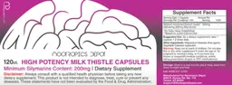 Label for High Potency Milk Thistle Capsules