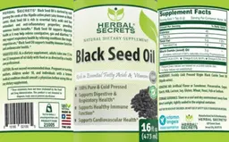 Label for Black Seed Oil