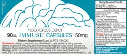 Label for Immuse Capsules 50 mg