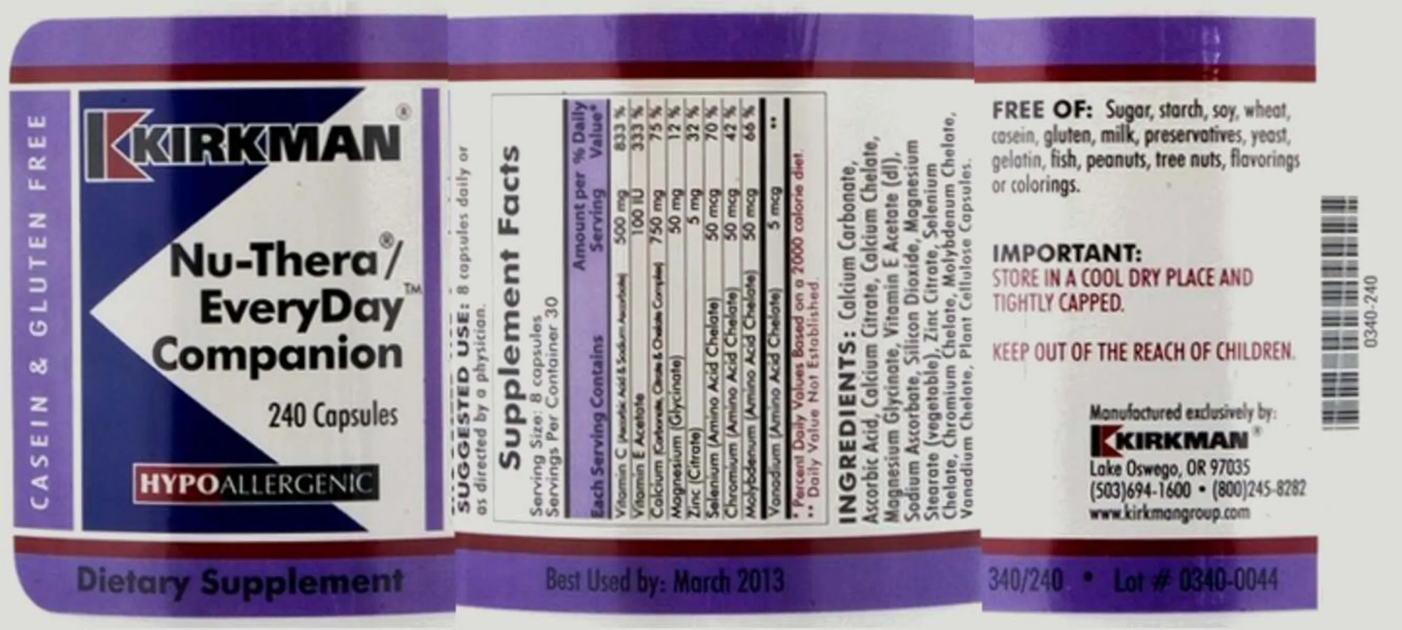 Label for Nu-Thera/EveryDay Companion