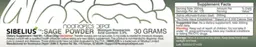 Label for Sibelius: Sage Powder