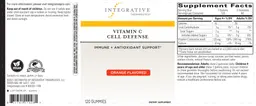 Label for Vitamin C Cell Defense Orange Flavored