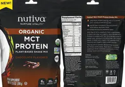 Label for Organic MCT Protein Chocolate Flavored
