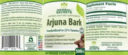 Label for Arjuna Bark 500 mg
