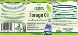 Label for Borage Oil 1,000 mg