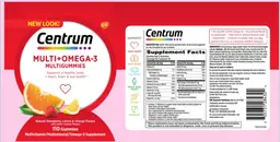 Label for Centrum Multi+Omega-3 Multigummies