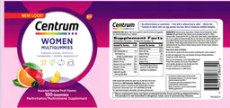 Label for Centrum Women Multigummies