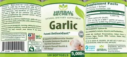 Label for Garlic 5,000 mg