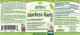 Label for Odorless Garlic 1000 mg