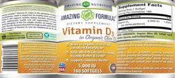 Vitamin D3 in Organic Olive Oil 5,000 IU
