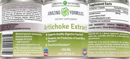 Label for Artichoke Extract 500 mg