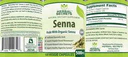 Label for Senna 500 mg