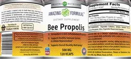 Label for Bee Propolis 500 mg