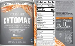 Label for Cytomax Tangy Orange