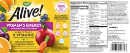 Label for Alive! Women's Energy Complete Multivitamin