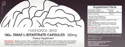 Label for DMAE L-Bitartrate Capsules 350 mg