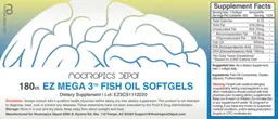 Label for EZ Mega 3 Fish Oil Softgels
