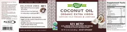 Label for Coconut Oil Organic Extra Virgin