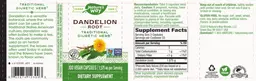 Label for Dandelion Root 1,575 mg