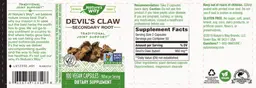 Label for Devil's Claw Secondary Root 960 mg