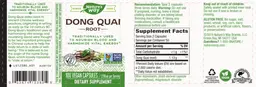 Label for Dong Quai Root 1,130 mg