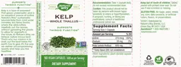 Label for Kelp Whole Thallus 600 mg